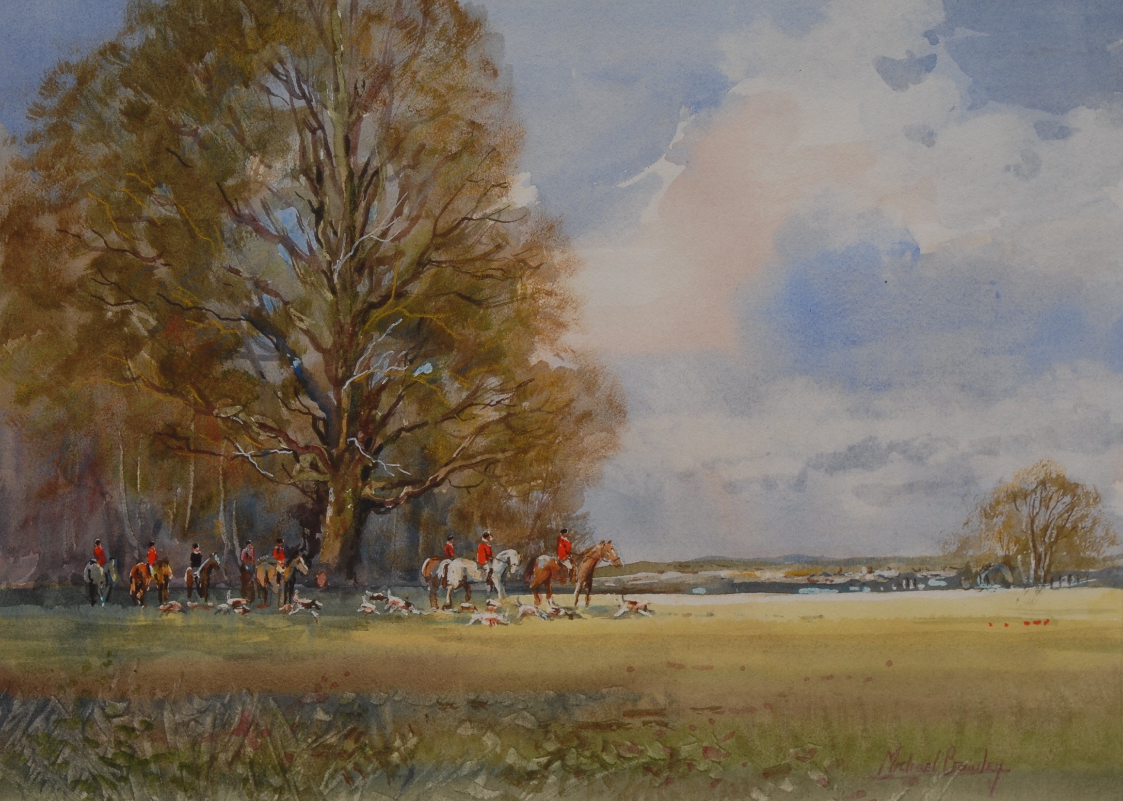 Michael Crawley The Meynell Hunt, Near Kirk Langley, Derbyshire signed, titled to verso,