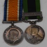 Medals, WW1, India and Afghanistan, group of two, awarded to Pte.