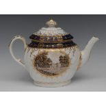 A Chamberlain Worcester fluted ogee shaped teapot and cover,