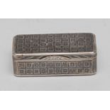 A Russian silver and niello rounded rectangular snuff box,