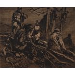 Sir Frank Brangwyn (1867-1956), by and after, Bark Strippers, signed, etching,