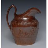 A 19th century Derbyshire brown salt glazed stoneware jug,