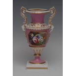 A Graingers Worcester two handled pedestal ovoid vase,