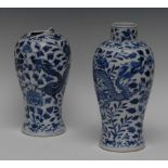 A pair of Chinese baluster vases,