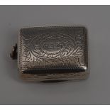 A George IV silver rounded rectangular vinaigrette,