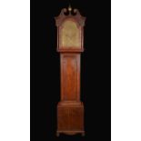 A George III oak and mahogany inlaid long case clock,