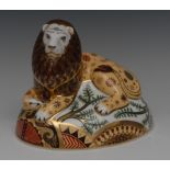 A Royal Crown Derby paperweight, Nemean Lion, exclusive to Connaught House, limited edition 719/750,