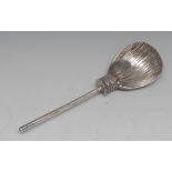 A Victorian silver novelty spoon, as a besom broom, 17cm long, George Fox,