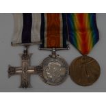 Medals, WW1, Immediate (Posthumous) Military Cross for Gallantry, group of three,