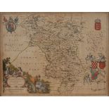 After Joan Blaeu (1596-1673), a two-page map, Darbiensis Comitatus,