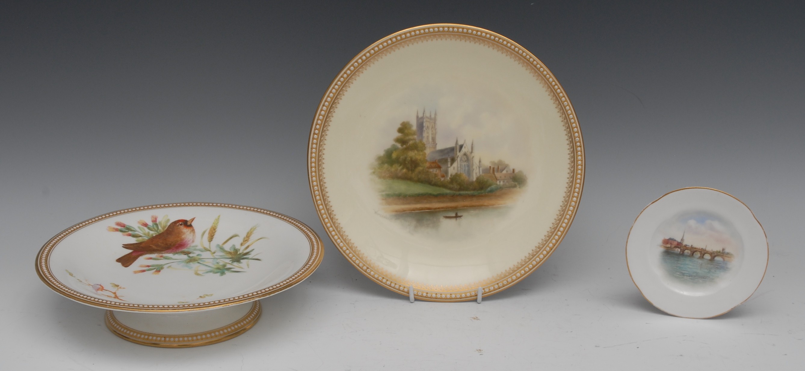 A Royal Worcester Named View dessert plate, Lincoln, 23cm diam,