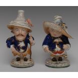 A pair of Royal Crown Derby Nelson Bicentennial Tall and Low mansion house dwarf,