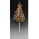 A early 20th century lady's parasol, slightly knopped folding ivory handle,