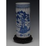 A Chinese cylindrical vase or brush pot,