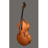 A 19th century double bass, 114cm to top of 'button',