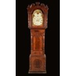 An early Victorian mahogany longcase clock, 36cm arched painted dial inscribed with Roman numerals,