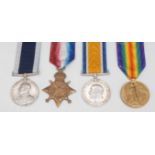 Medals, group of four, 1914-1915 Star, 1914-1918 War and Victory Medals,