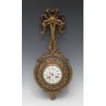 A French dark patinated and gilt metal cartel clock, 10.