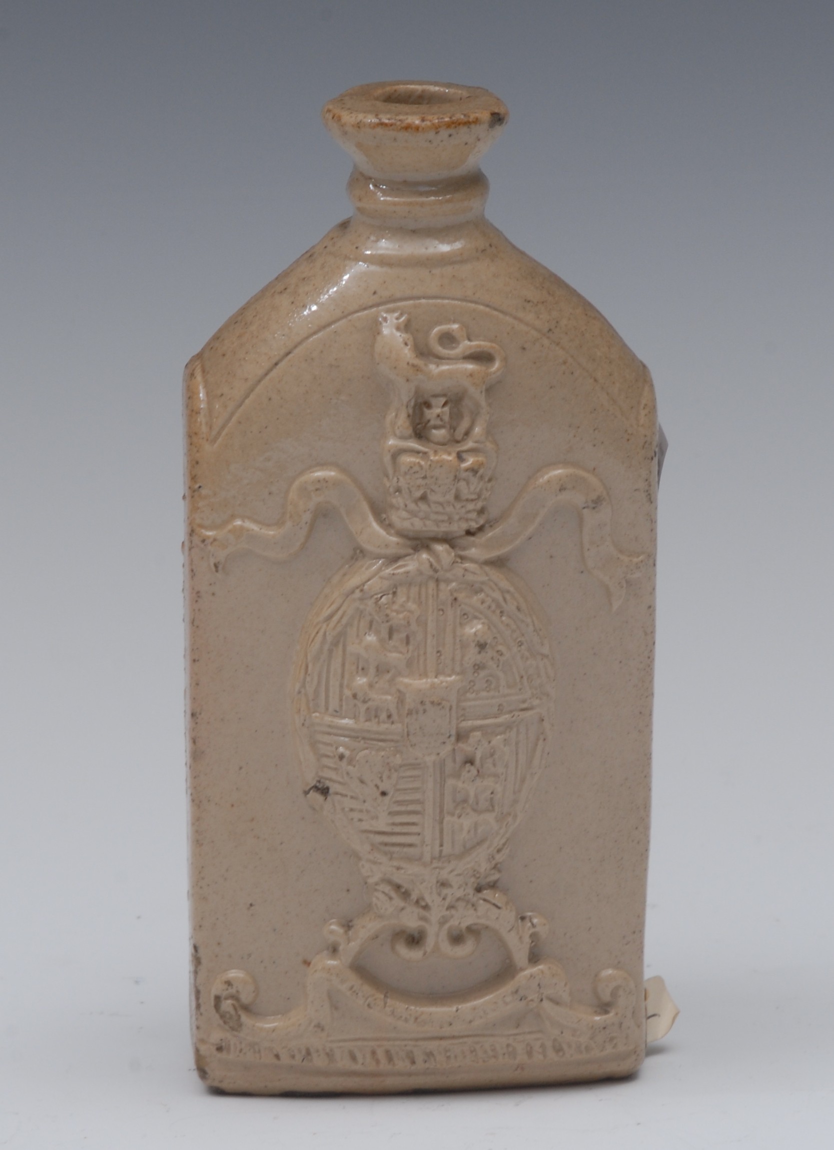 A 19th century Stephen Green, Lambeth brown salt glazed stoneware novelty flask,