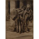 Sir Frank Brangwyn (1867-1956), by and after, The Two Musicians, signed, etching,