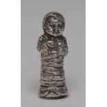 A late 19th century Continental silver novelty vesta case, as a swaddled infant,