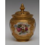 A Royal Worcester ovoid pot pourri vase and cover,