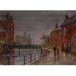 Michael Crawley Brook Walk, West End, Derby signed, inscribed mount, watercolour,