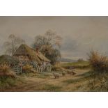 T H Annandale (late 19th century) Driving the flock to Pasture signed, watercolour,