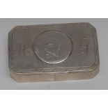 A late 18th century Swedish silver canted rectangular snuff box,