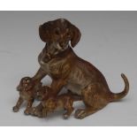 An Austrian cold painted bronze group, of a dog and pups, 11.