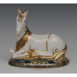 A Royal Crown Derby paperweight, Unicorn, designed to celebrate the New Millennium,