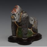 A Royal Crown Derby paperweight, Mountain Gorilla, exclusive to Connaught House,