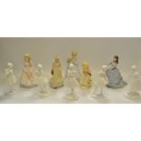Decorative Figures - Coalport blanc de chine figures; Royal Worcester ' I dream' figure;