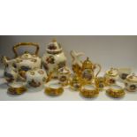 Ceramics - a Continental porcelain gilt part coffee service; a Grindley decorative tea pot,