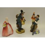Royal Doulton figures - The Puppet Maker HN2253; The Mask Seller HN2103; Janet HN1537.