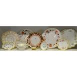 Ceramics - a Royal Crown Derby Bali pattern plate; a wavy edged Normandie pattern plate;