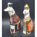 A Royal Crown Derby National Dog Borzoi, second; a Royal Cat, Siamese,