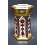 A Royal Crown Derby 1128 pattern octagonal vase