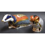 A Royal Crown Derby paperweight, Moonlight Badger; another, Derby Ram,