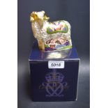 A Royal Crown Derby paperweight, Imari Ram, gold stopper, Visitors Centre exclusive,