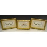 A Copeland and Garrett porcelain plaque, painted with ribbon-tied floral swags; another,