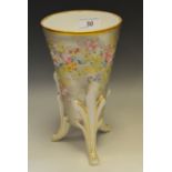 An English porcelain trumpet-shaped vase,