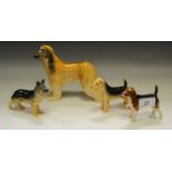 Beswick - a Beswick Afghan Hound; an Airedale Terrier; German Shepherd;