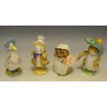 Beswick Beatrix Potter figures - Benjamin Bunny (faults), Jemima Puddleduck, Mrs.