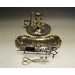 A 19th century Sheffield plated chamber candlestick,