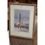 Michael Crawley Shot Tower, Morledge, Derby signed, titled to verso, watercolour, 28.