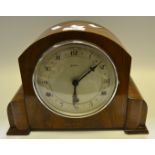 A Bentimo walnut mantel clock, c.