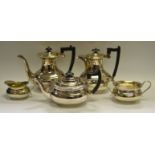 Silver-Plated Ware - a silver plated four piece tea service;