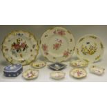 Decorative Ceramics - a Royal Crown Derby 'Derby Days' pattern plate; Pinxton Rose pattern plate;