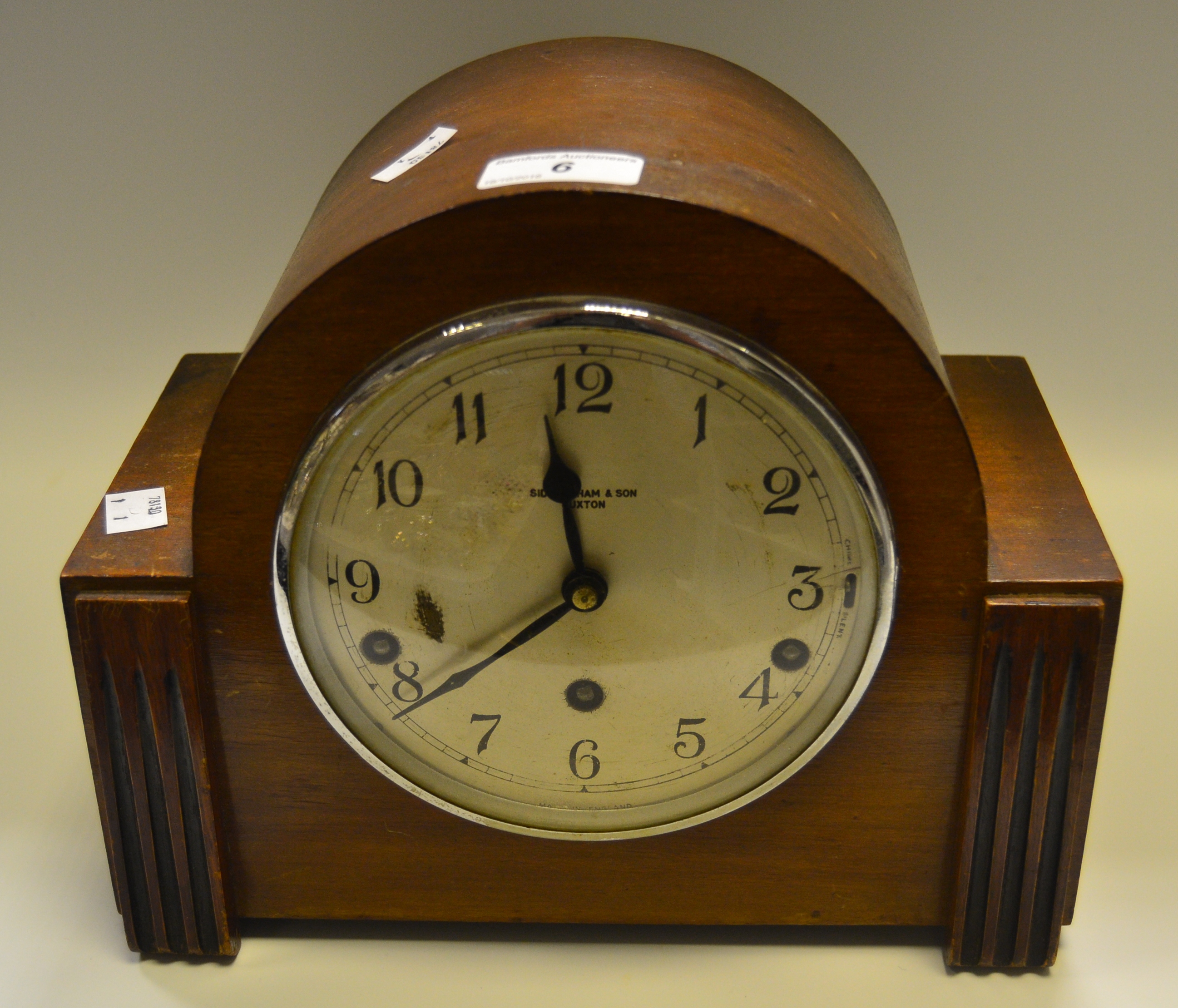 An Art Deco, Westminster chime, Garrard & Co. mantel clock, retailed by Sidebottom & Co.